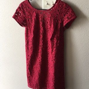 Red lace dress